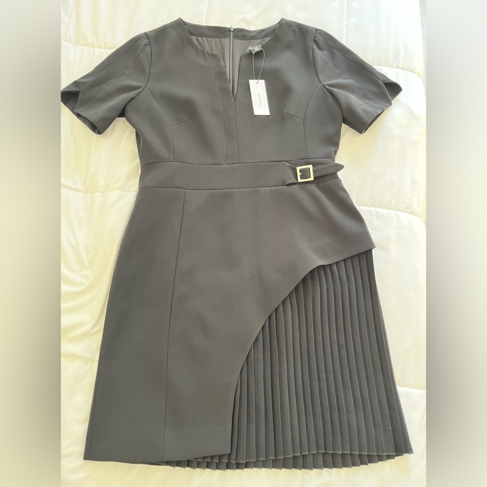 Karen Millen Tailored military pleaded short sleeve mini dress